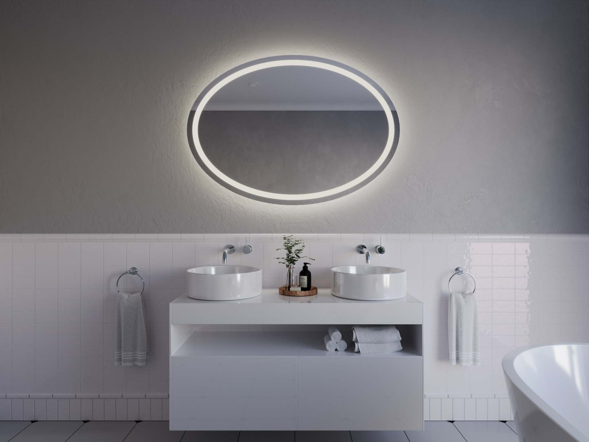Oglindă ovală cu iluminare A33