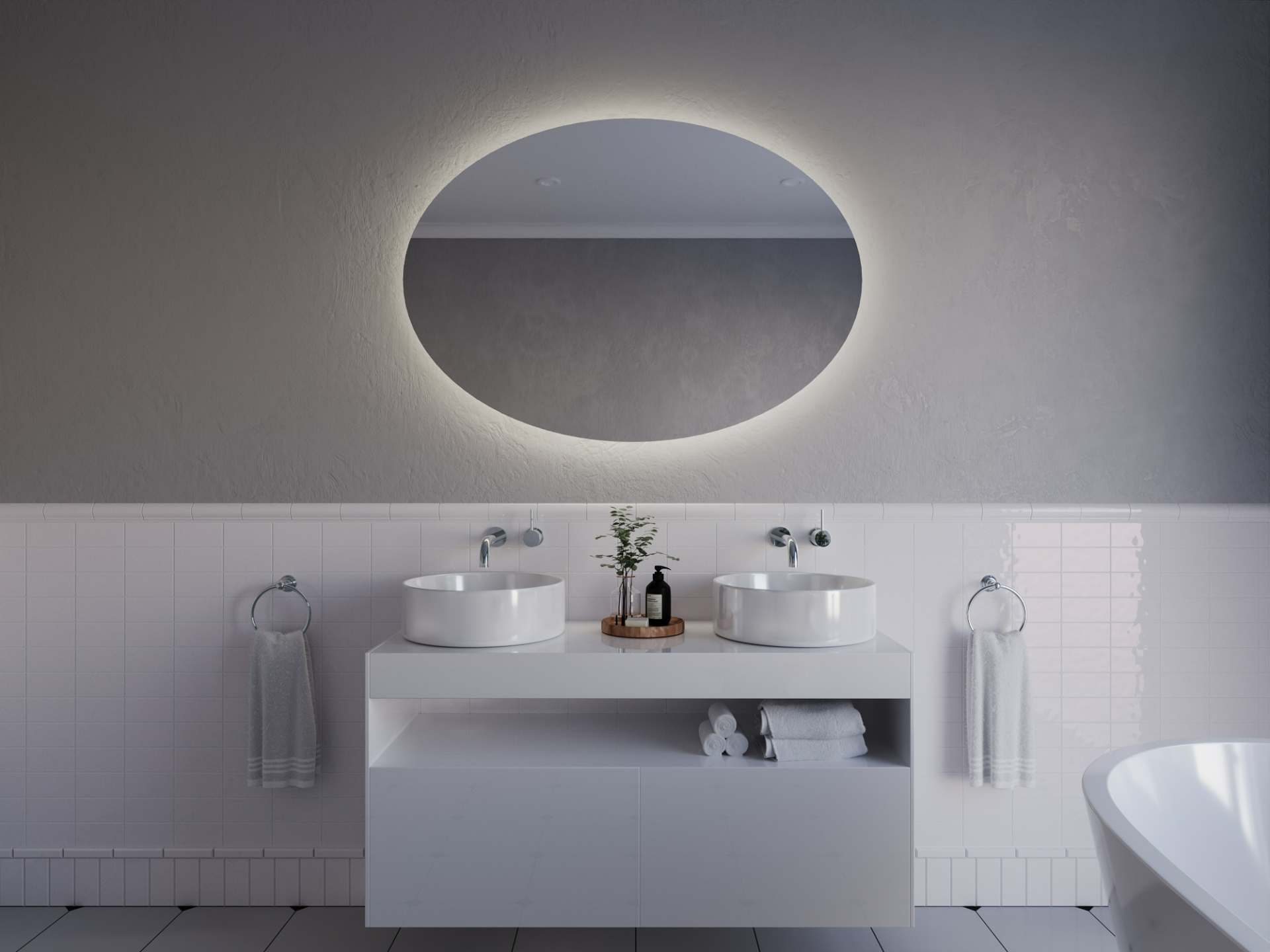 Oglindă ovală cu iluminare A32