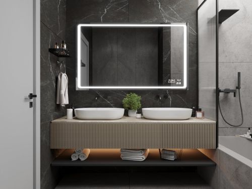 Oglindă de baie cu raft M6 premium 