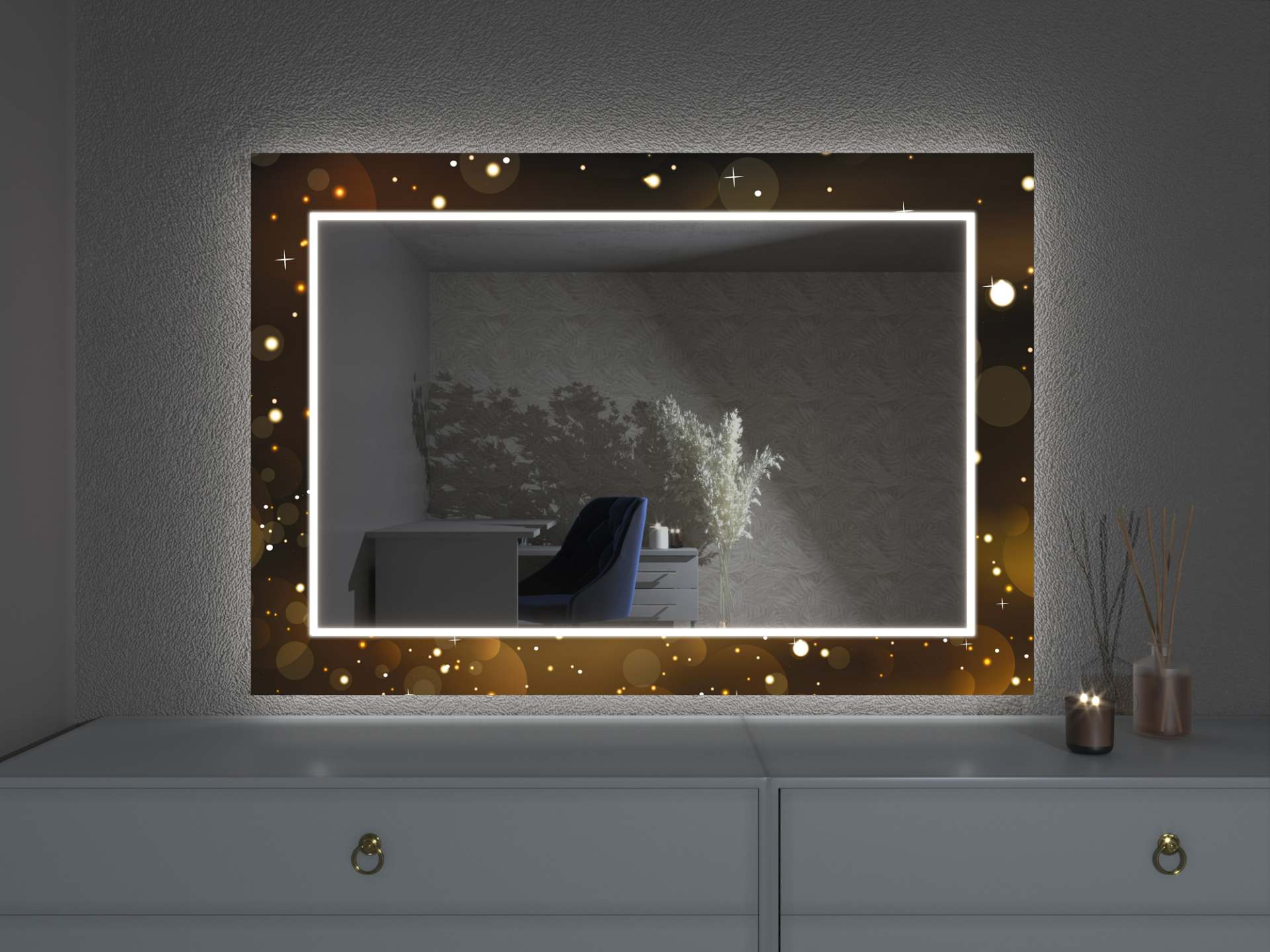 Oglindă LED cu decor D15