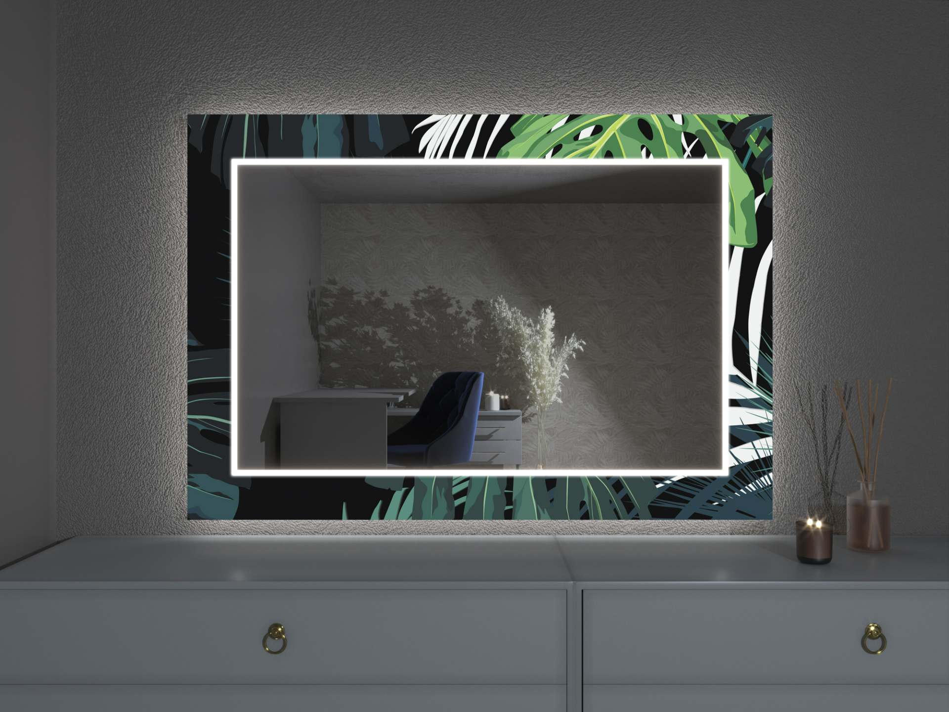 Oglindă LED cu decor D17