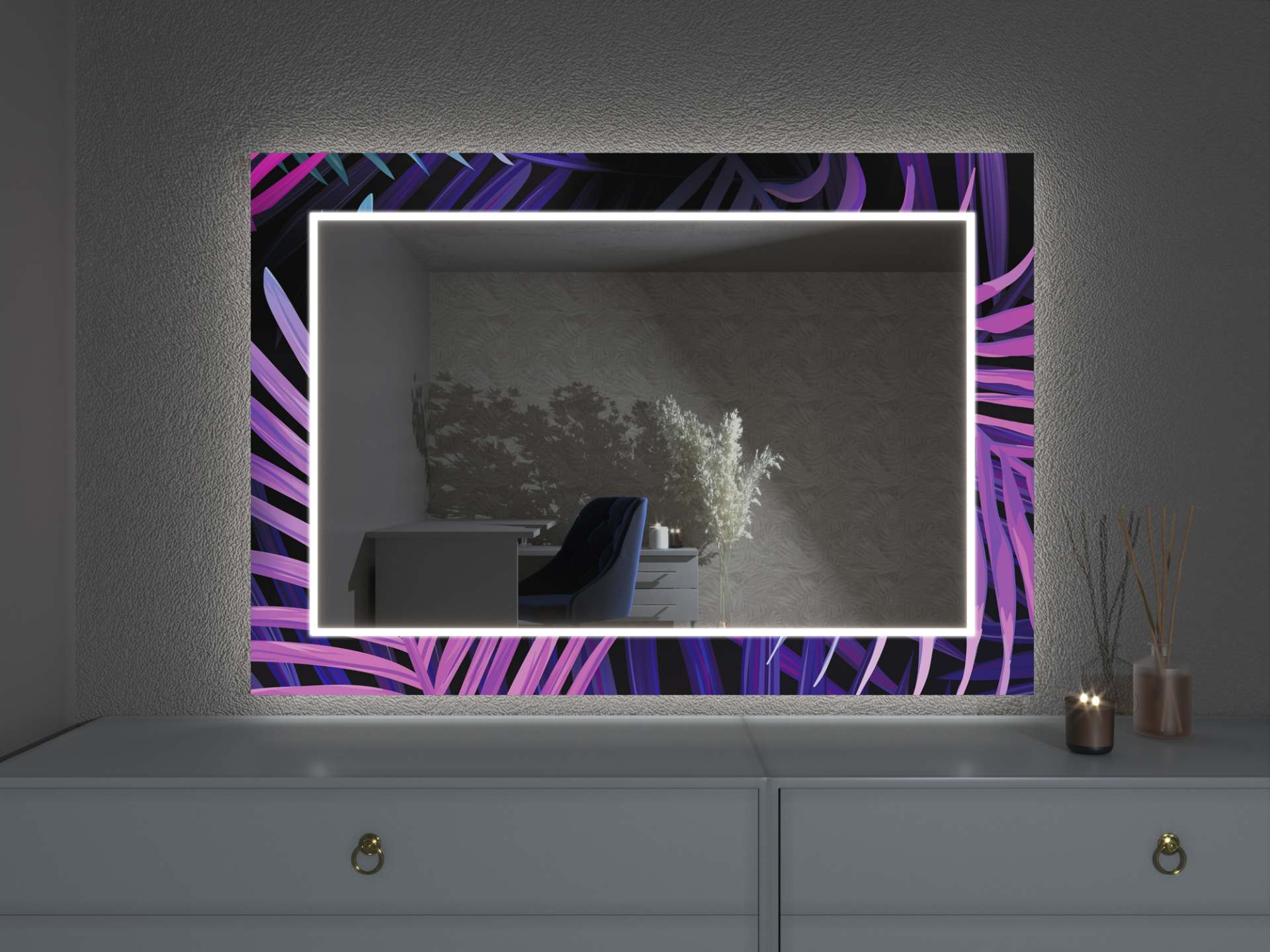 Oglindă LED cu decor D18