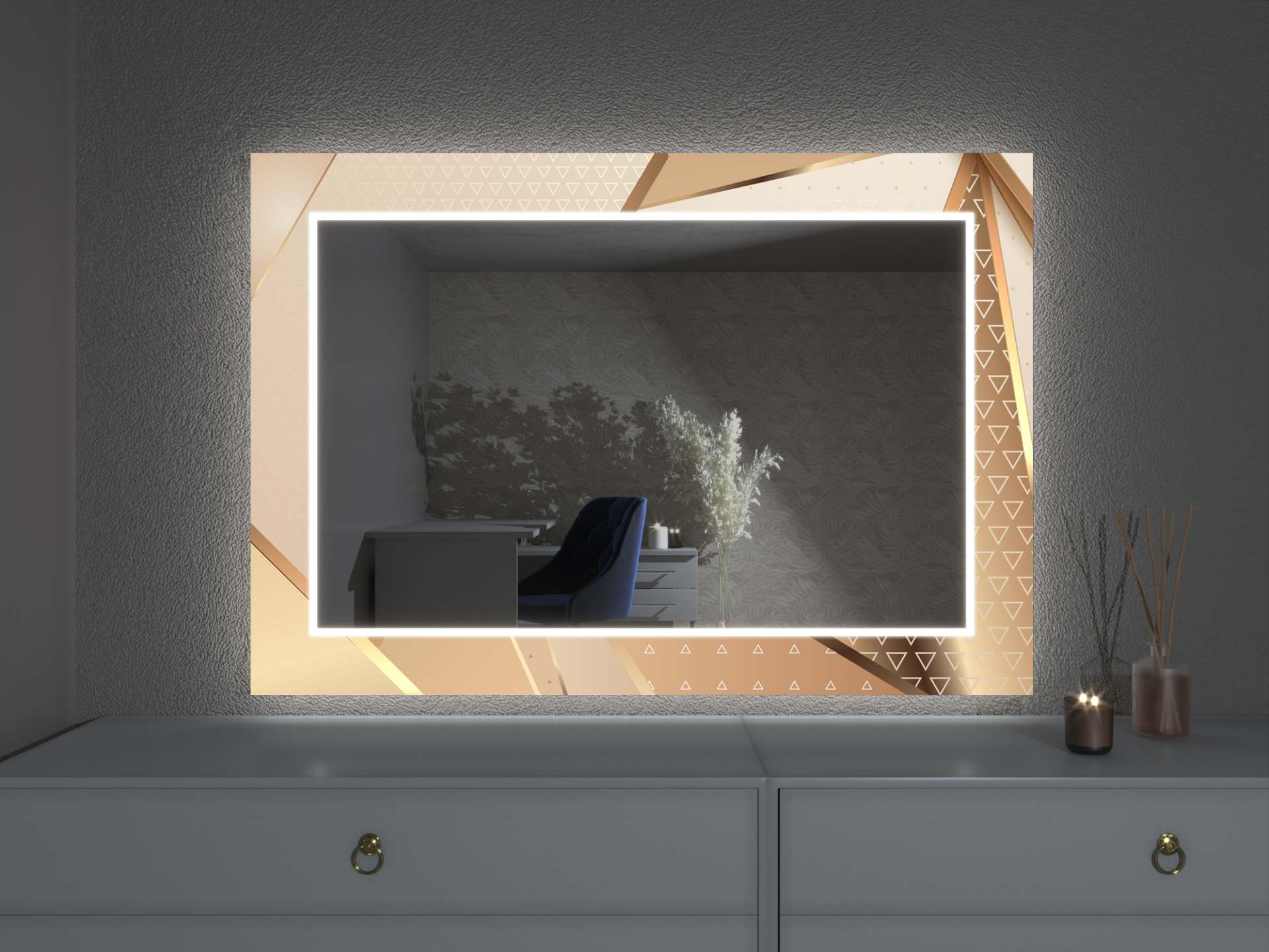 Oglindă LED cu decor D22