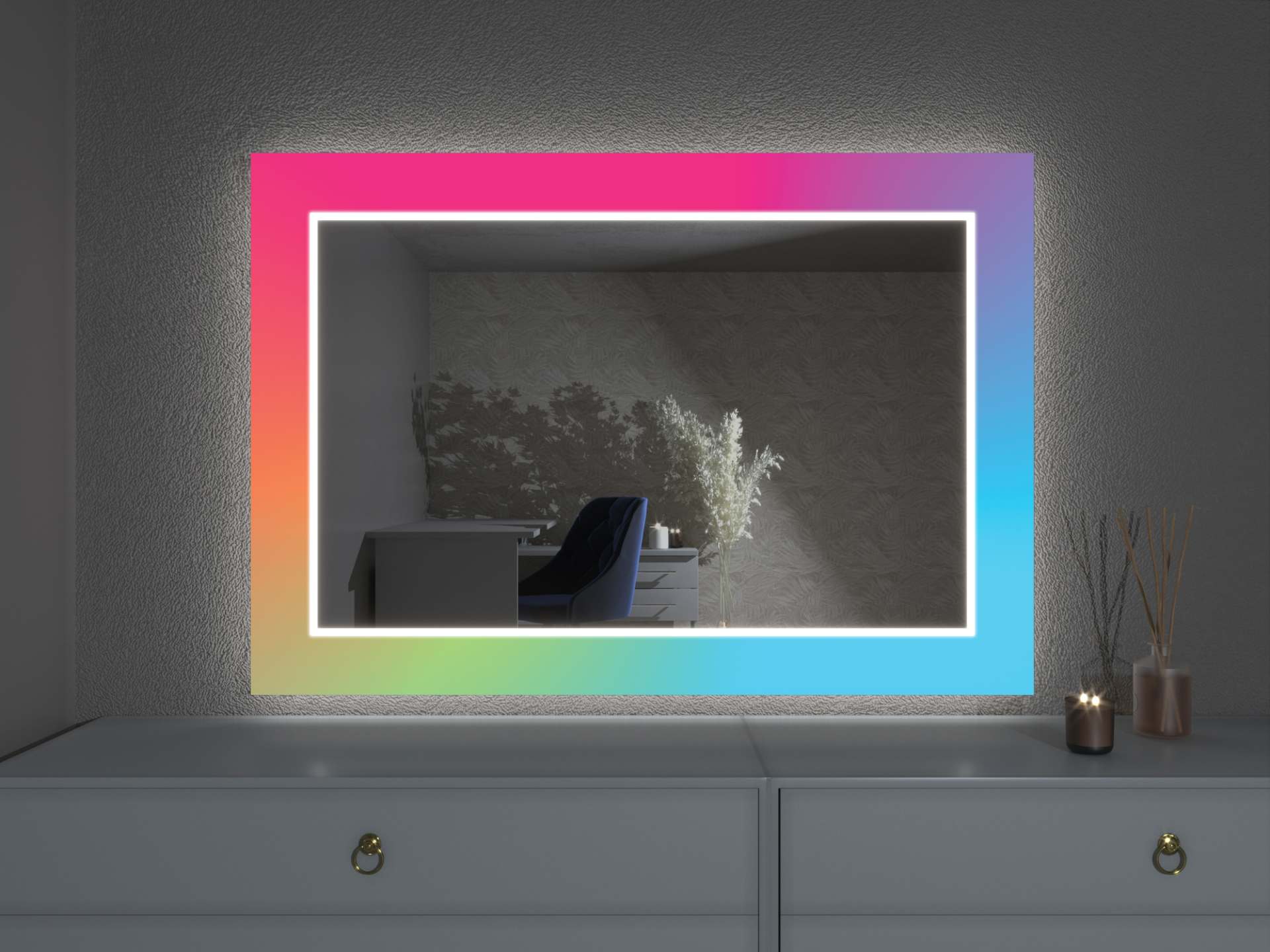 Oglindă LED cu decor D25